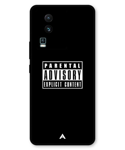 Parental Advisory Metal Back Cover Phone Case for iQOO Neo 7 Pro
