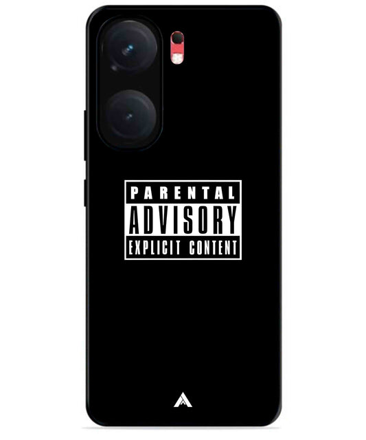 Parental Advisory Metal Back Cover Phone Case for iQOO Neo 9 Pro