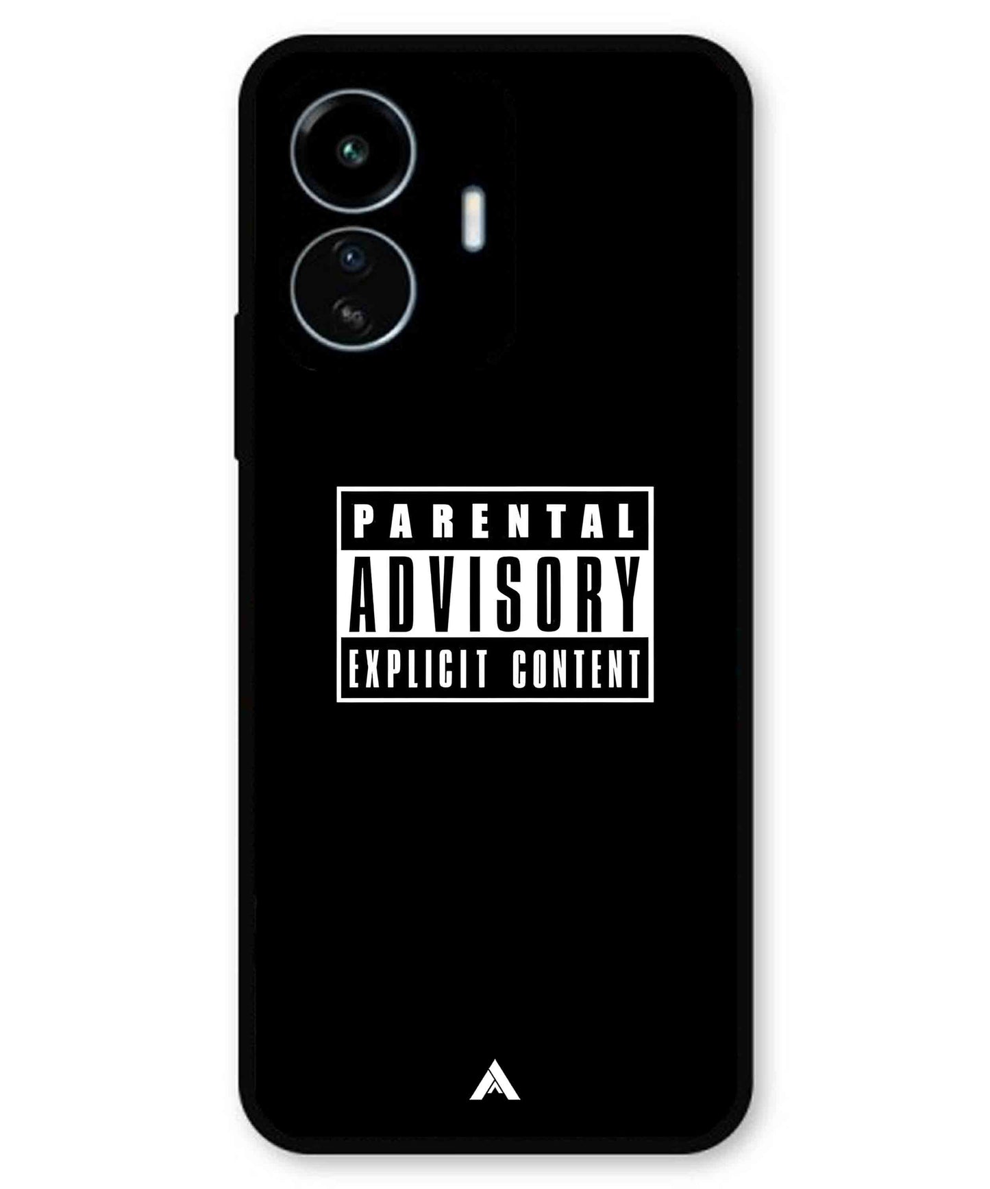Parental Advisory Metal Back Cover Phone Case for iQOO Z6 Lite