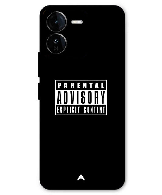 Parental Advisory Metal Back Cover Phone Case for iQOO Z9
