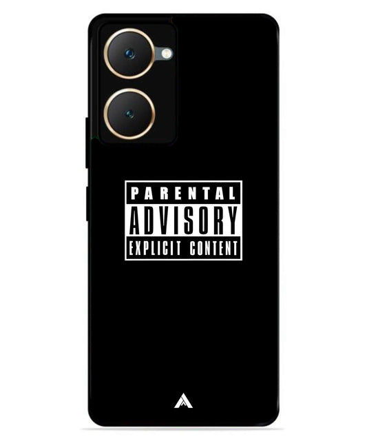 Parental Advisory Metal Back Cover Phone Case for iQOO Z9 Lite
