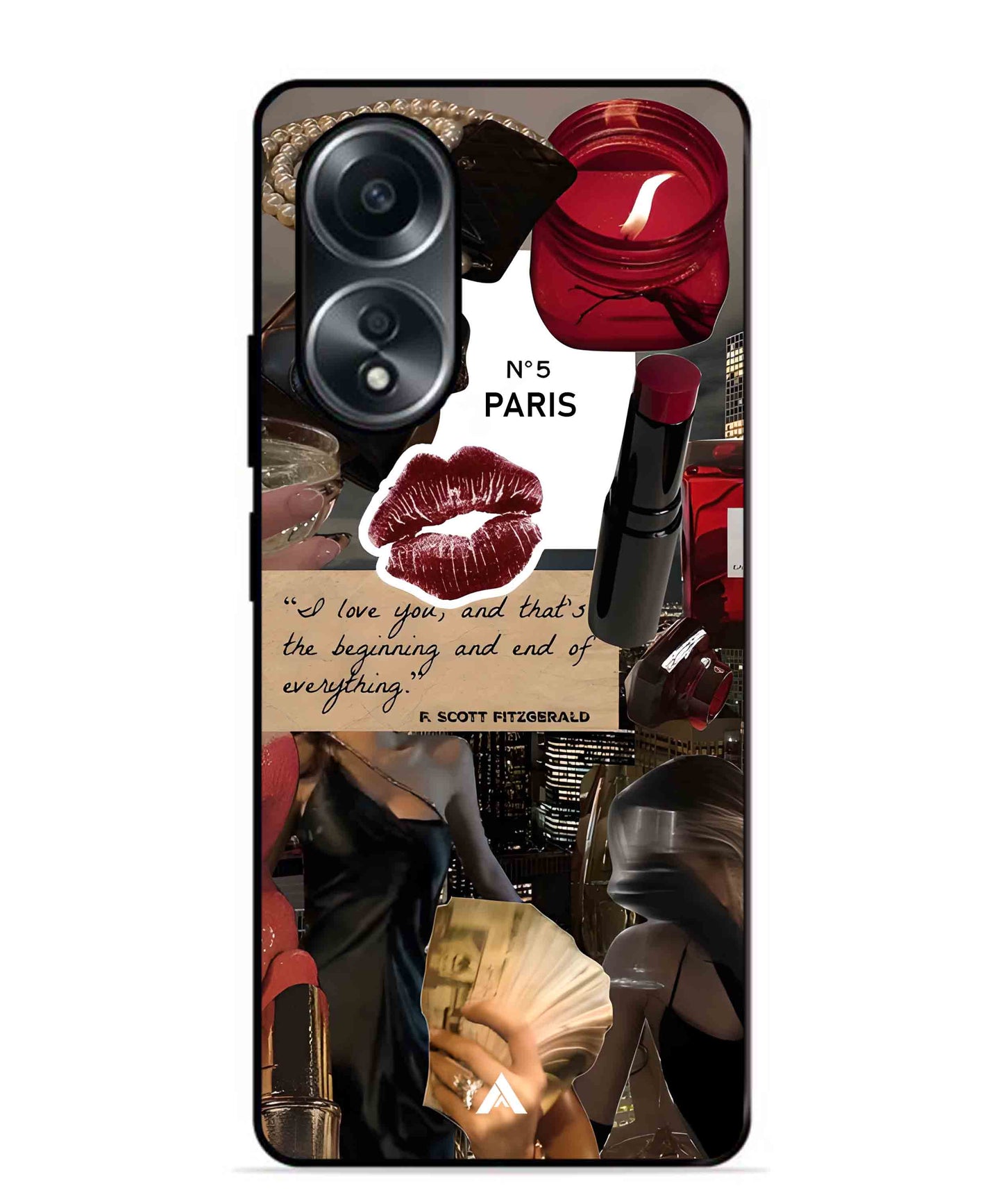 Paris Metal Back Cover Phone Case for Oppo A58