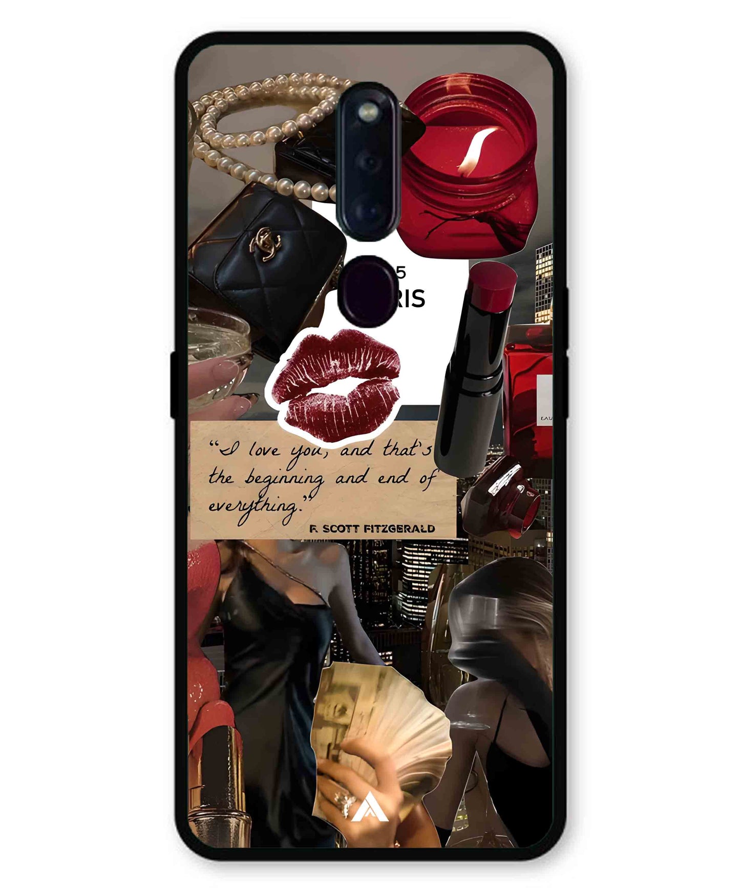 Paris Metal Back Cover Phone Case for Oppo F11 Pro