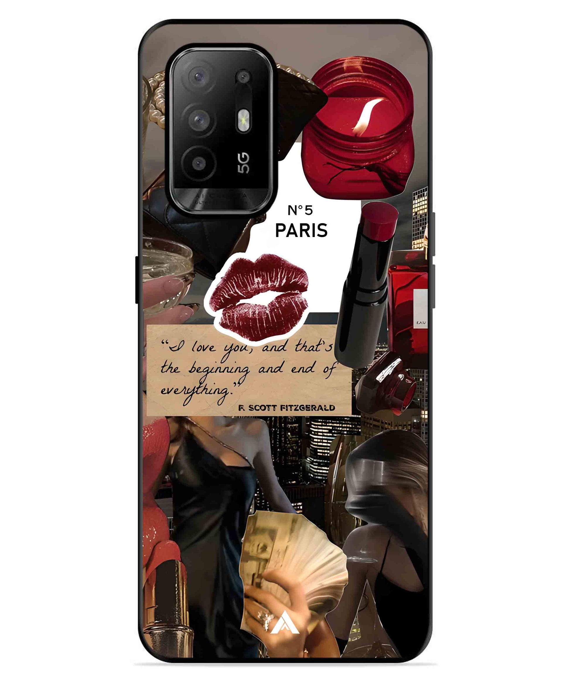 Paris Metal Back Cover Phone Case for Oppo F19 Pro Plus