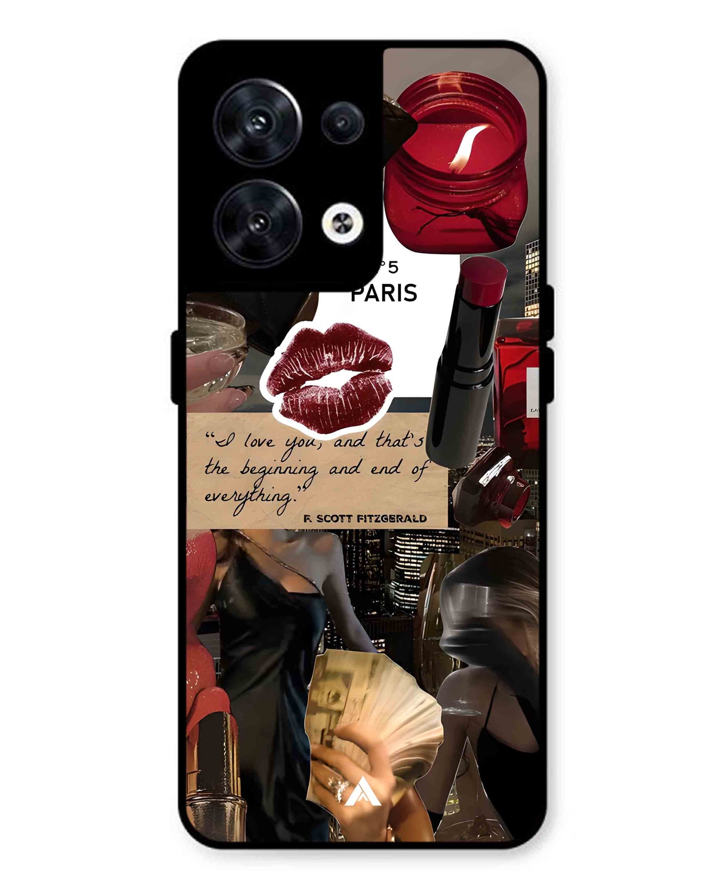 Paris Metal Back Cover Phone Case for Oppo Reno 10