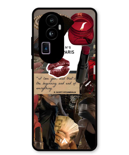 Paris Metal Back Cover Phone Case for Oppo Reno 10 Pro Plus