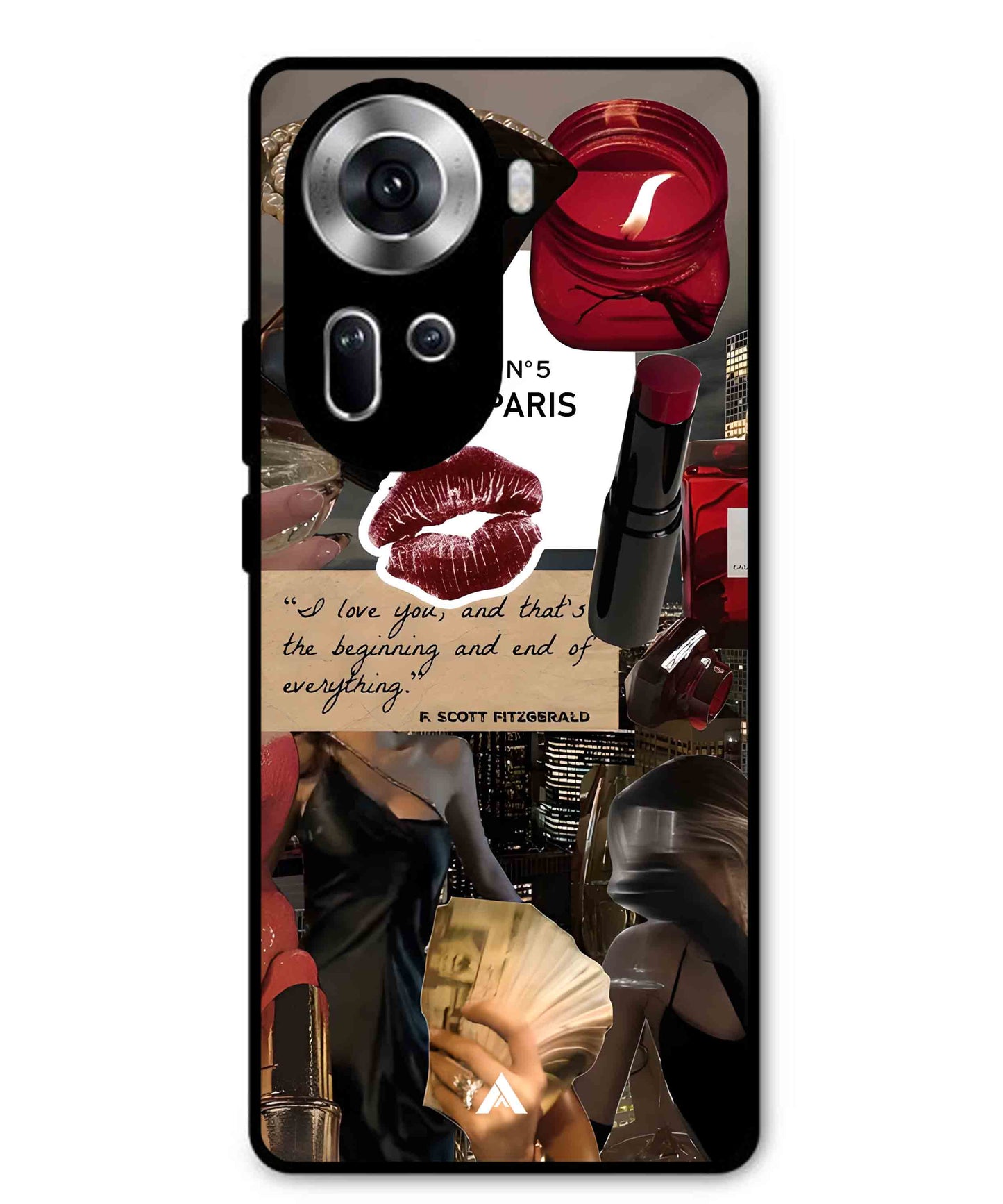Paris Metal Back Cover Phone Case for Oppo Reno 11