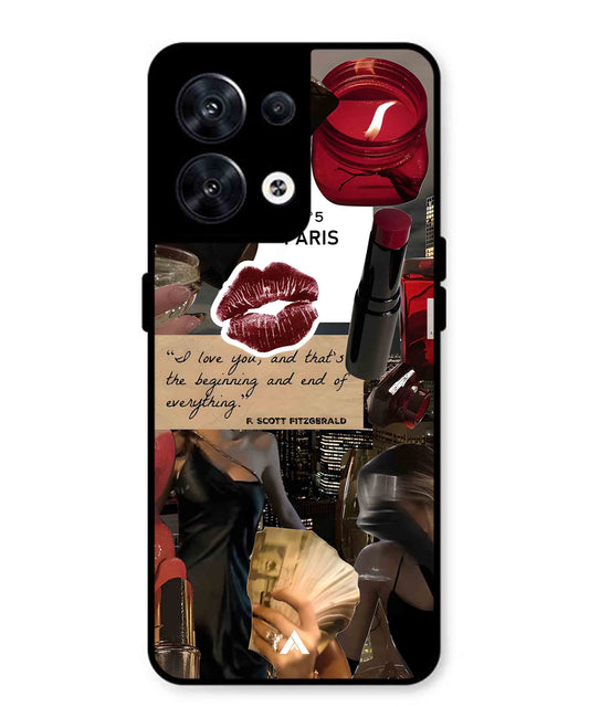 Paris Metal Back Cover Phone Case for Oppo Reno 8