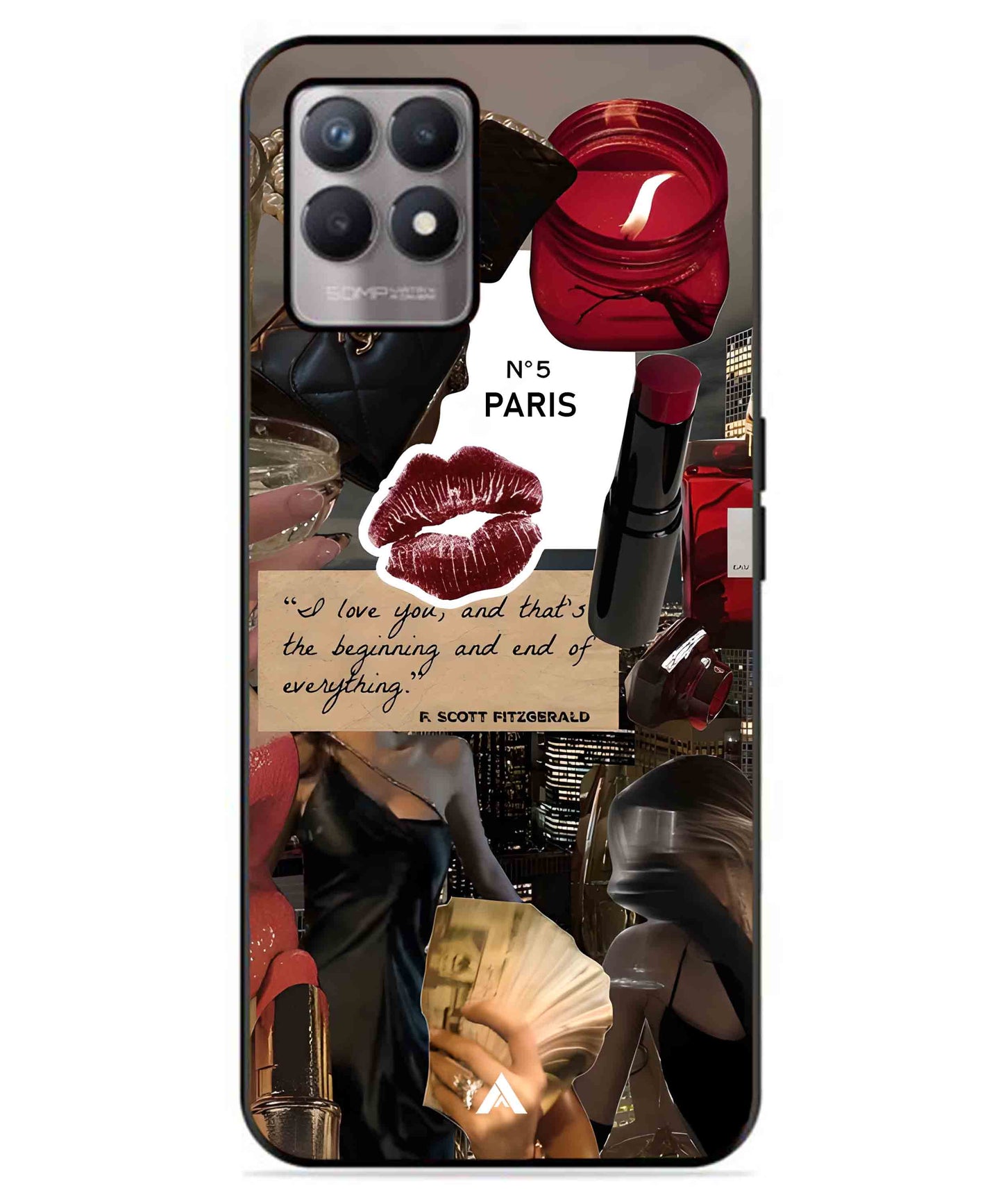 Paris Metal Back Cover Phone Case for Realme 8i