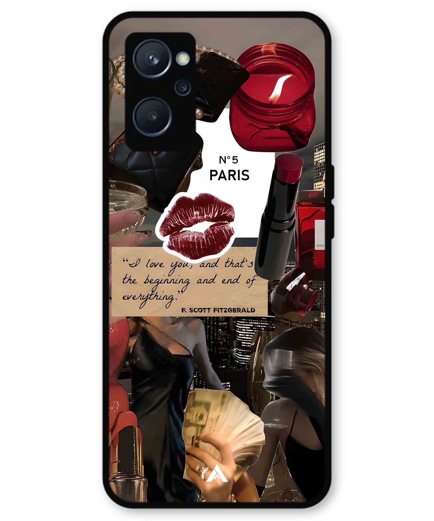 Paris Metal Back Cover Phone Case for Realme 9i