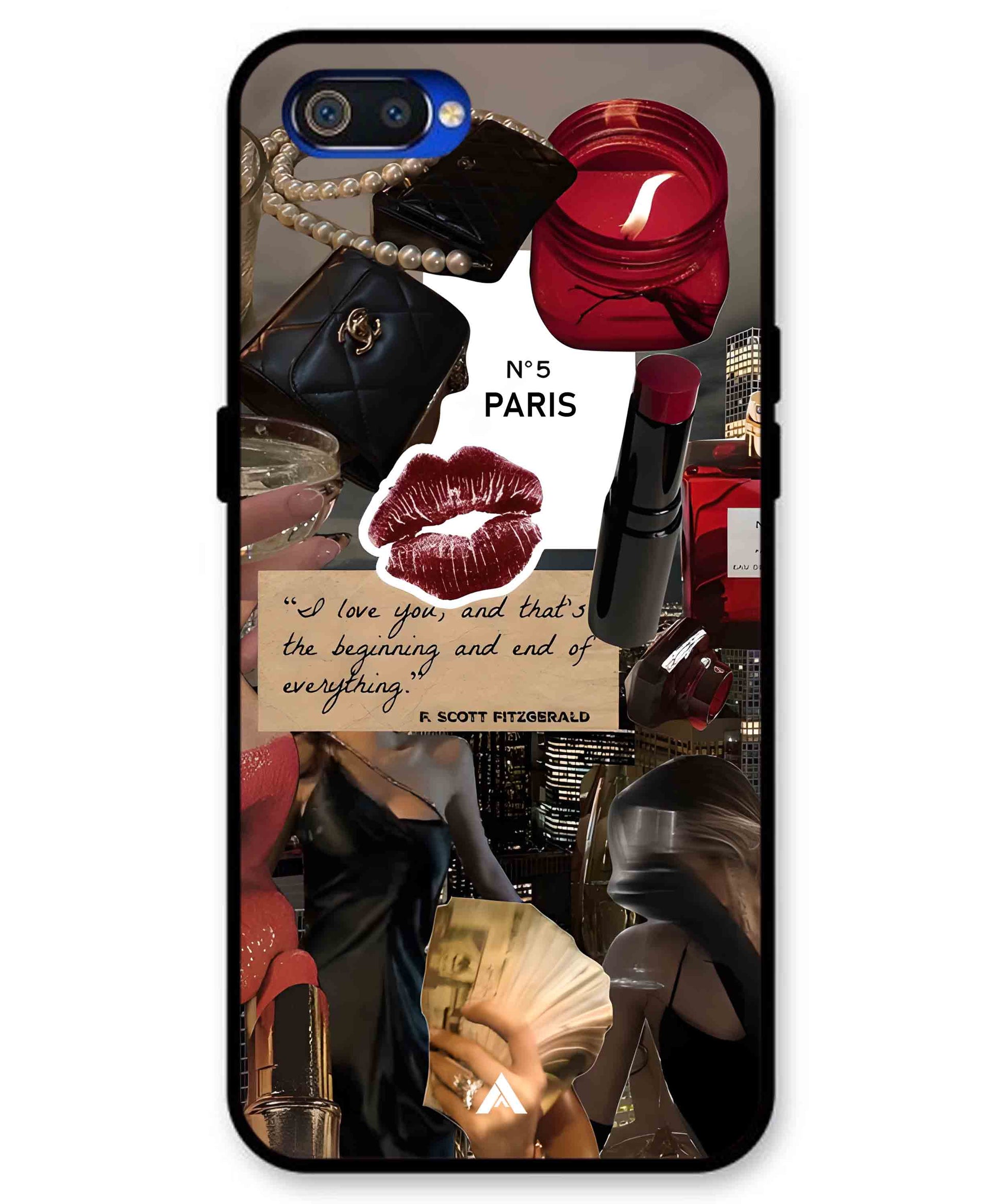 Paris Metal Back Cover Phone Case for Realme C2