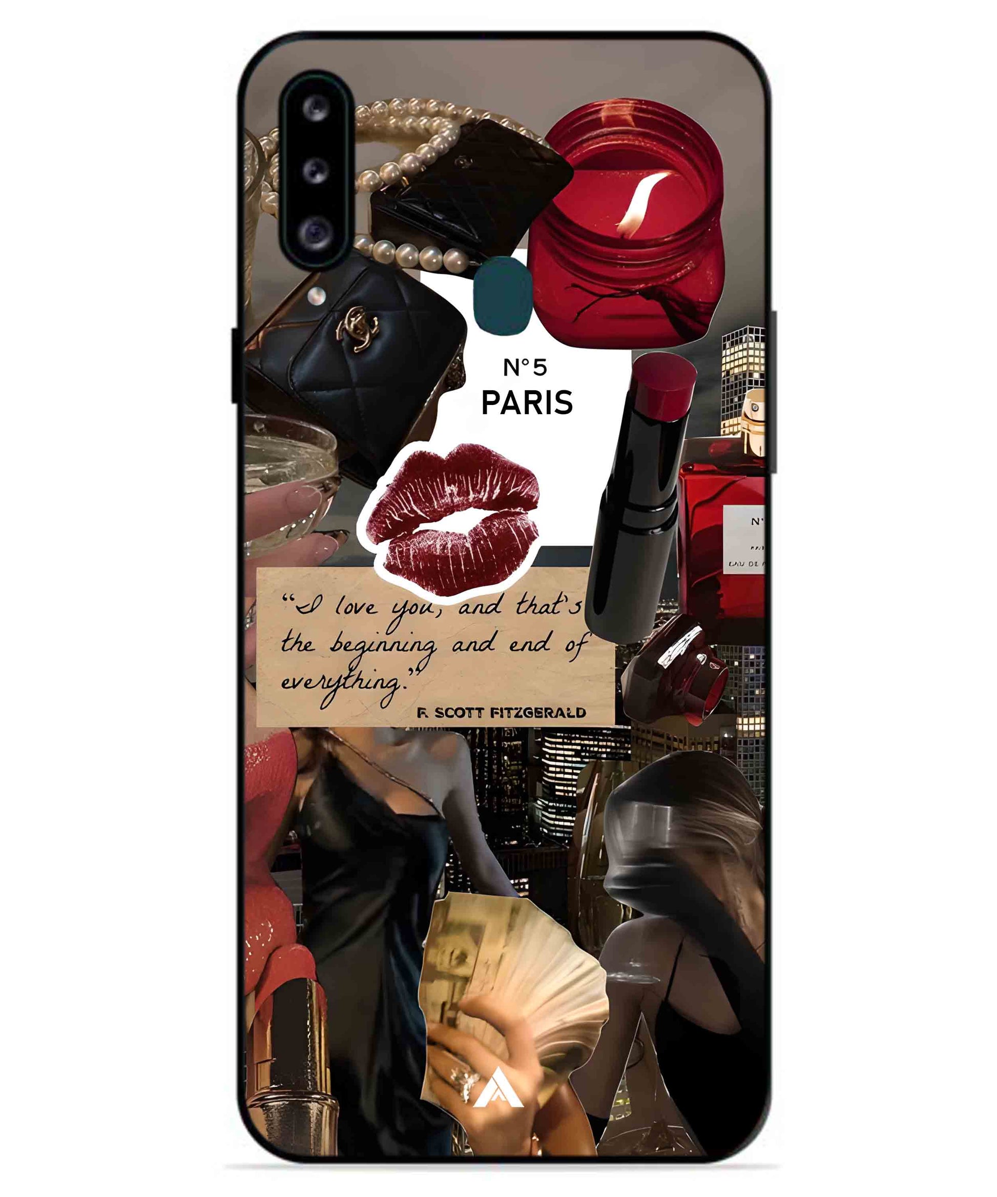 Paris Metal Back Cover Phone Case for Samsung Galaxy A20s