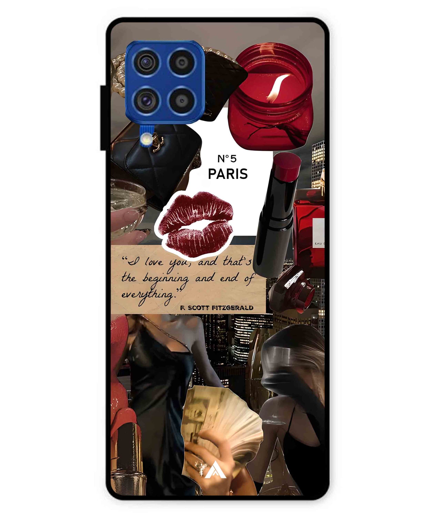 Paris Metal Back Cover Phone Case for Samsung Galaxy F62