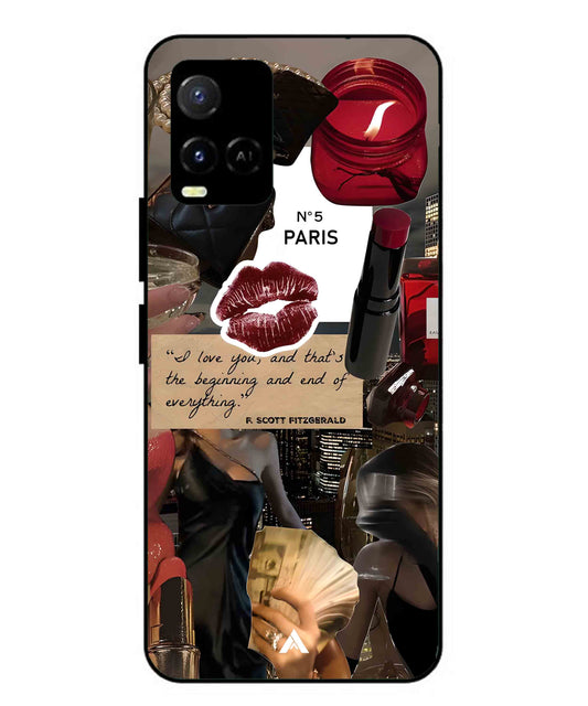 Paris Metal Back Cover Phone Case for Vivo Y33s