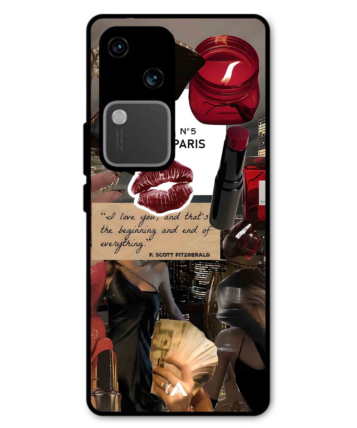 Paris Metal Back Cover Phone Case for Vivo v30