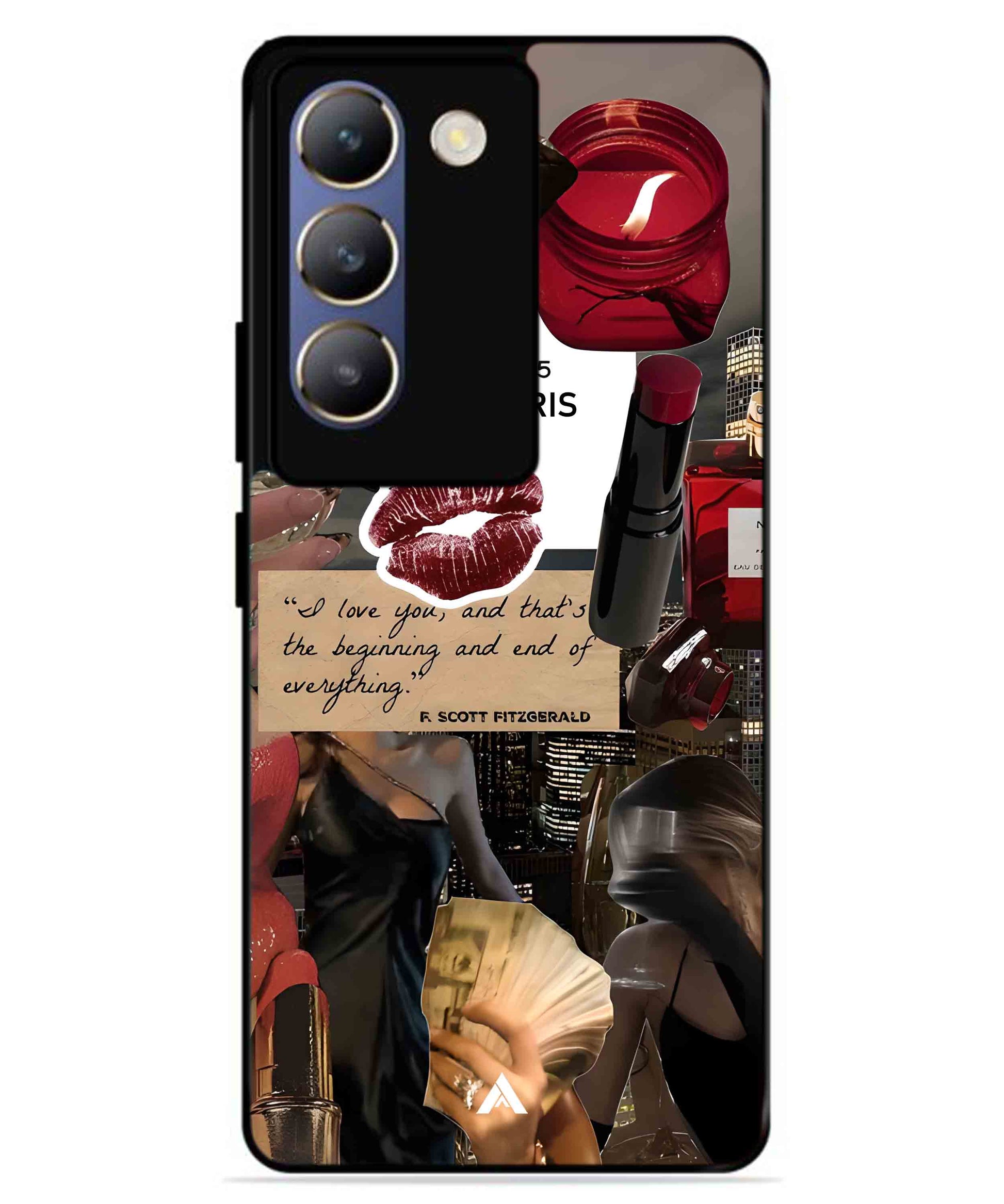 Paris Metal Back Cover Phone Case for Vivo v30 Lite