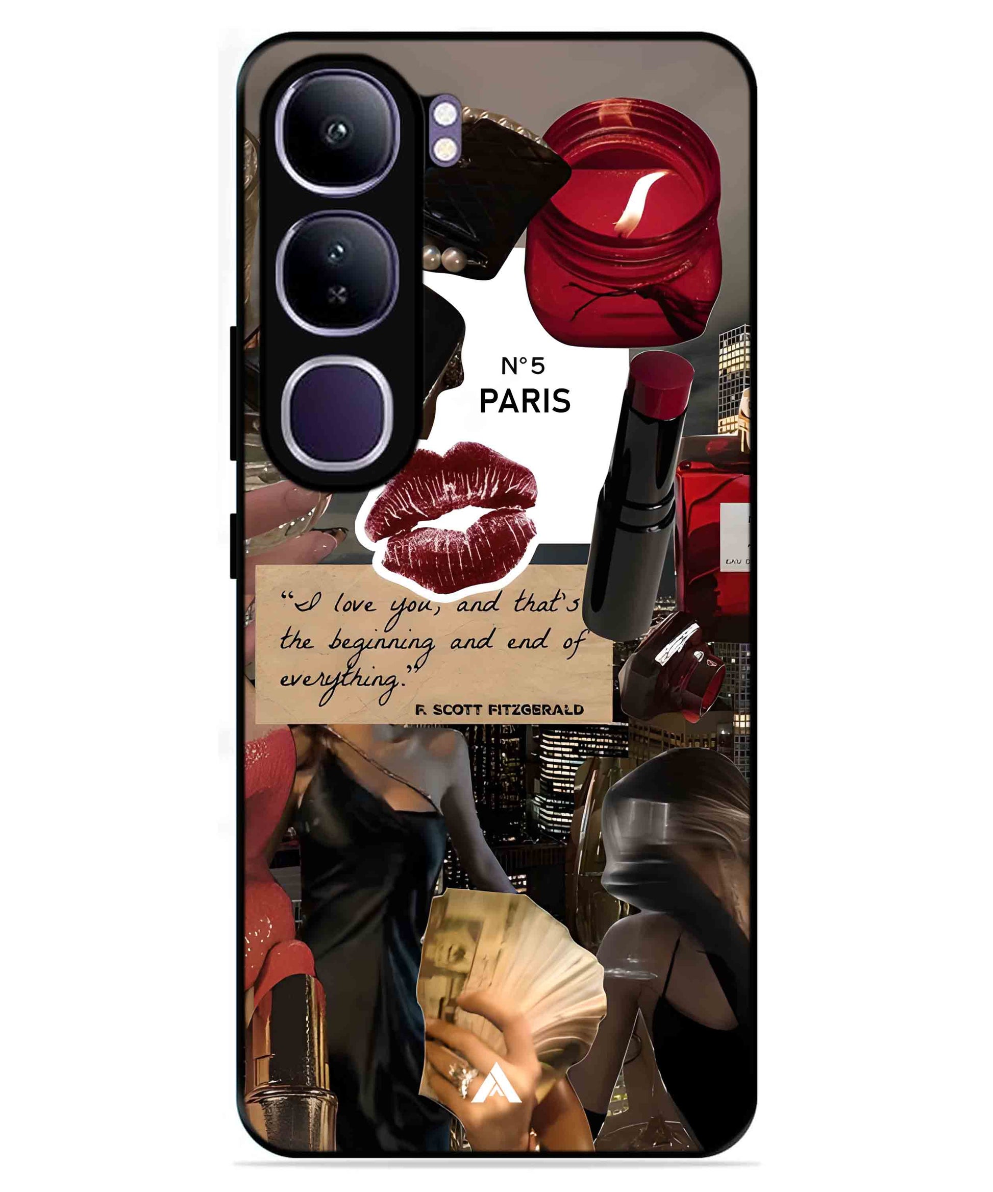 Paris Metal Back Cover Phone Case for Vivo v40 Lite
