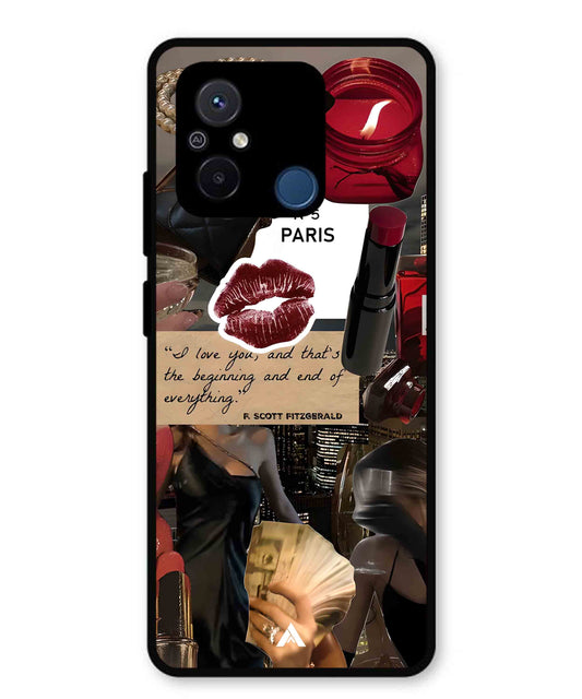 Paris Metal Back Cover Phone Case for Xiaomi Redmi 12C