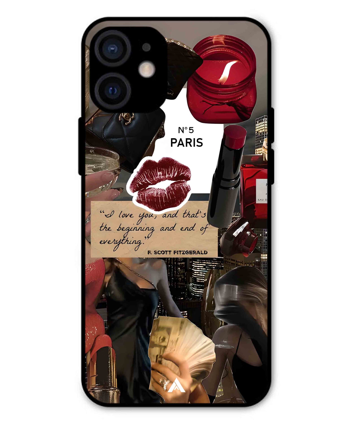 Paris Metal Back Cover Phone Case for iPhone 13 Mini