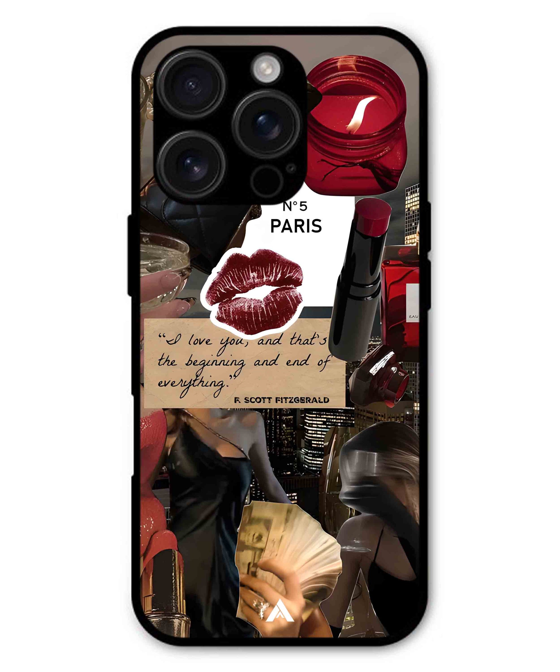 Paris Metal Back Cover Phone Case for iPhone 15 Pro