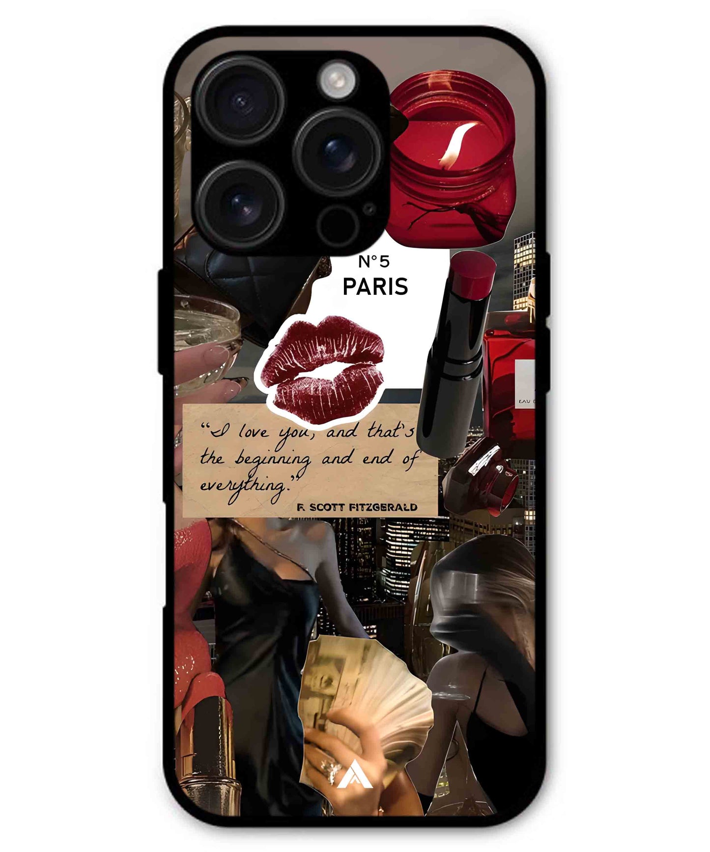 Paris Metal Back Cover Phone Case for iPhone 16 ProMax