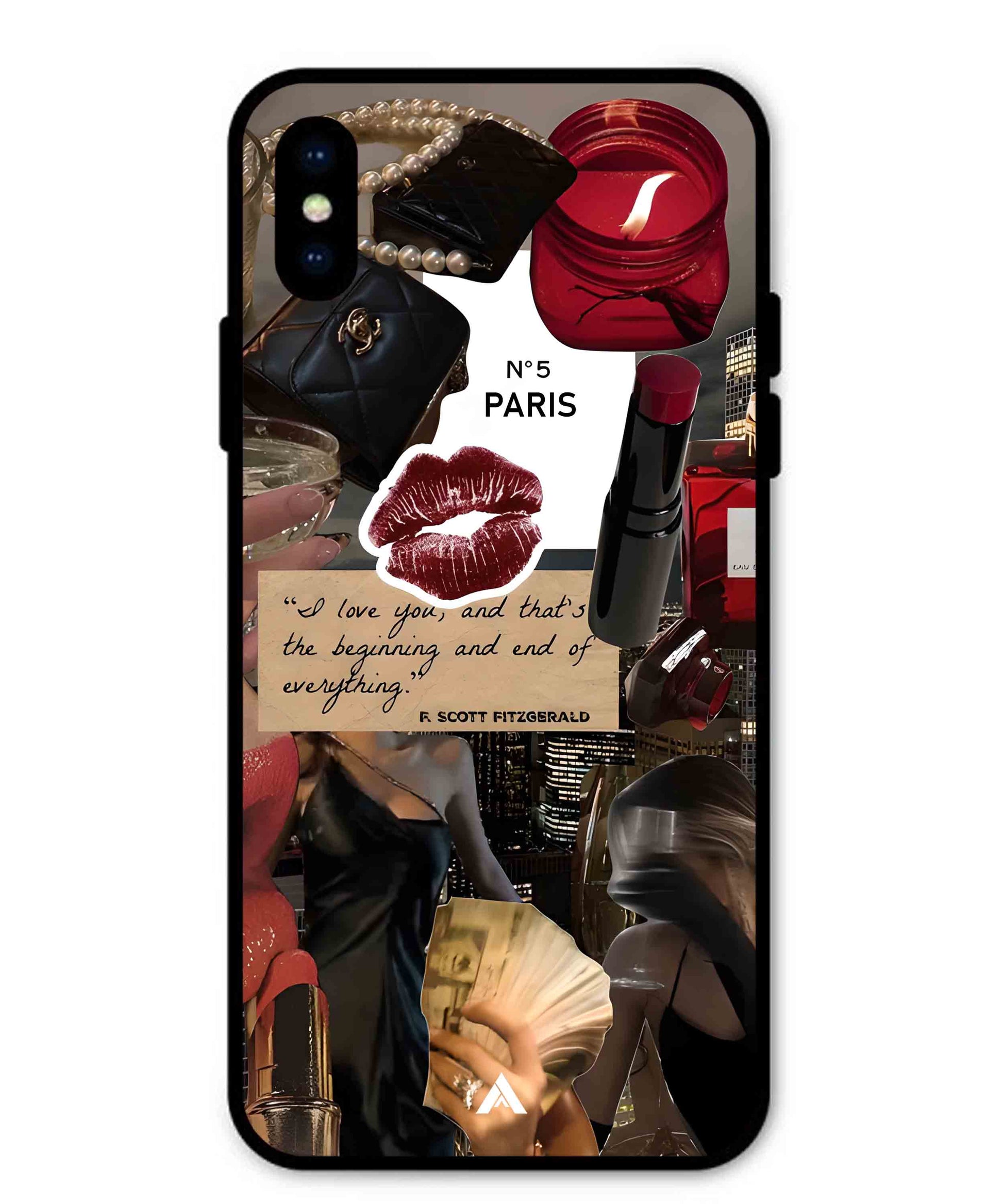 Paris Metal Back Cover Phone Case for iPhone X