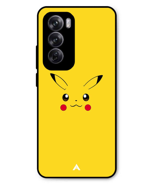 Pikachu Pokemon Metal Back Cover Phone Case for Oppo Reno 12 Pro