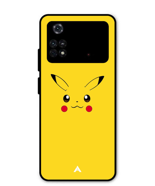 Pikachu Pokemon Metal Back Cover Phone Case for Poco M4 Pro 4G