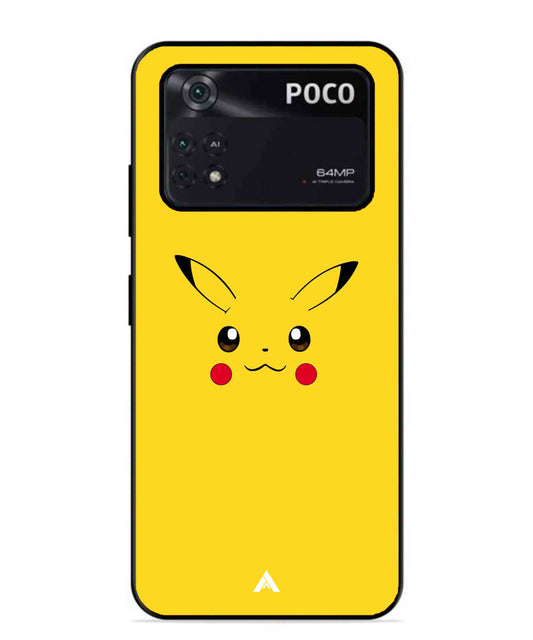 Pikachu Pokemon Metal Back Cover Phone Case for Poco X4 Pro