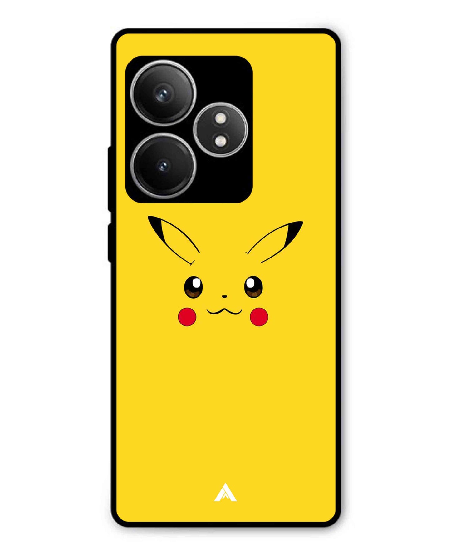 Pikachu Pokemon Metal Back Cover Phone Case for Realme GT 6T