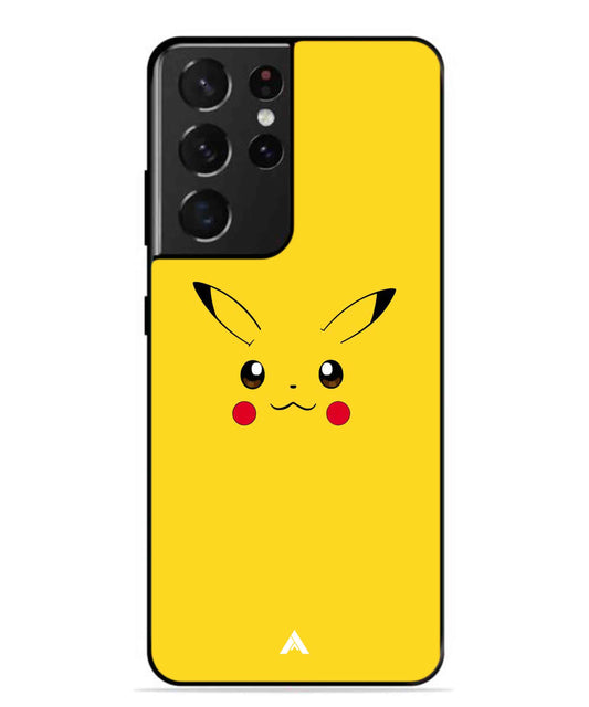 Pikachu Pokemon Metal Back Cover Phone Case for Samsung Galaxy S21 Ultra