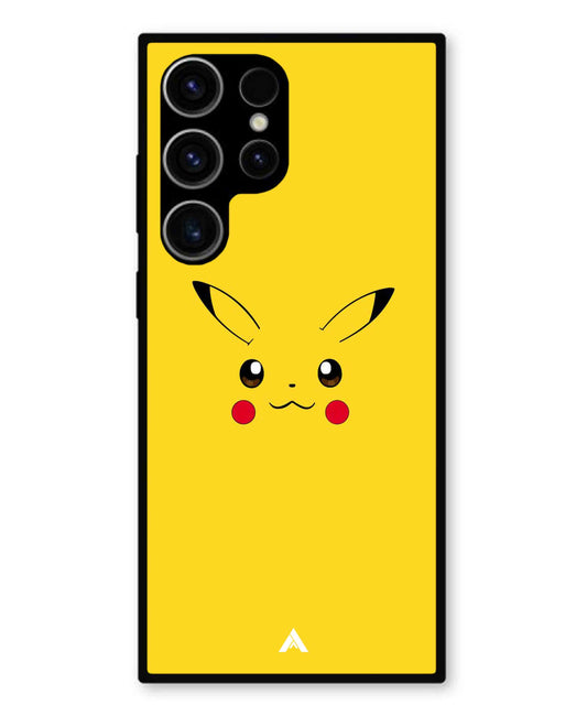 Pikachu Pokemon Metal Back Cover Phone Case for Samsung Galaxy S23 Ultra