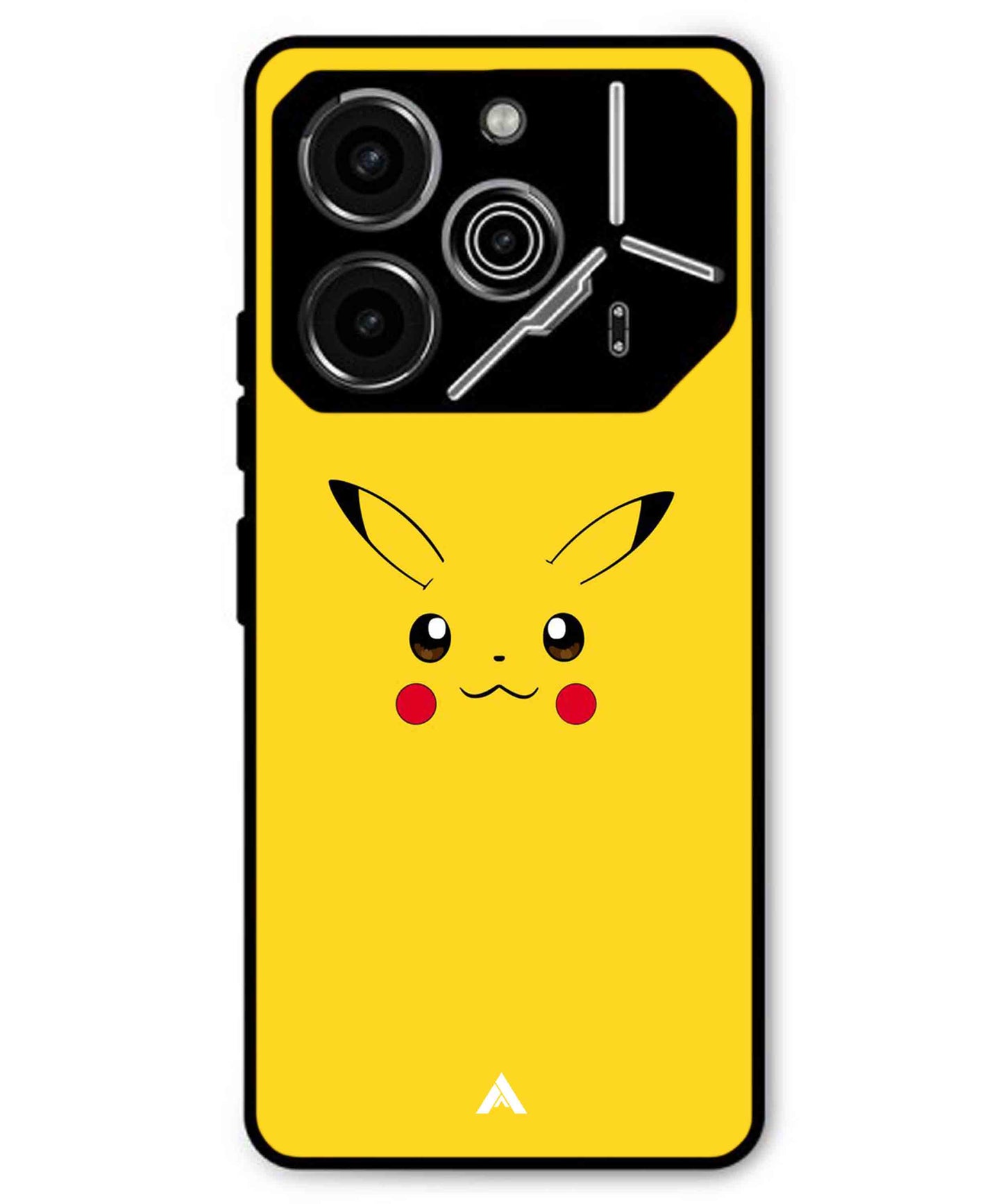 Pikachu Pokemon Metal Back Cover Phone Case for Tecno Pova 6