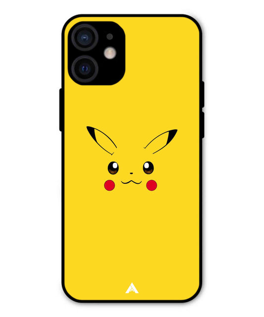 Pikachu Pokemon Metal Back Cover Phone Case for iPhone 12 Mini