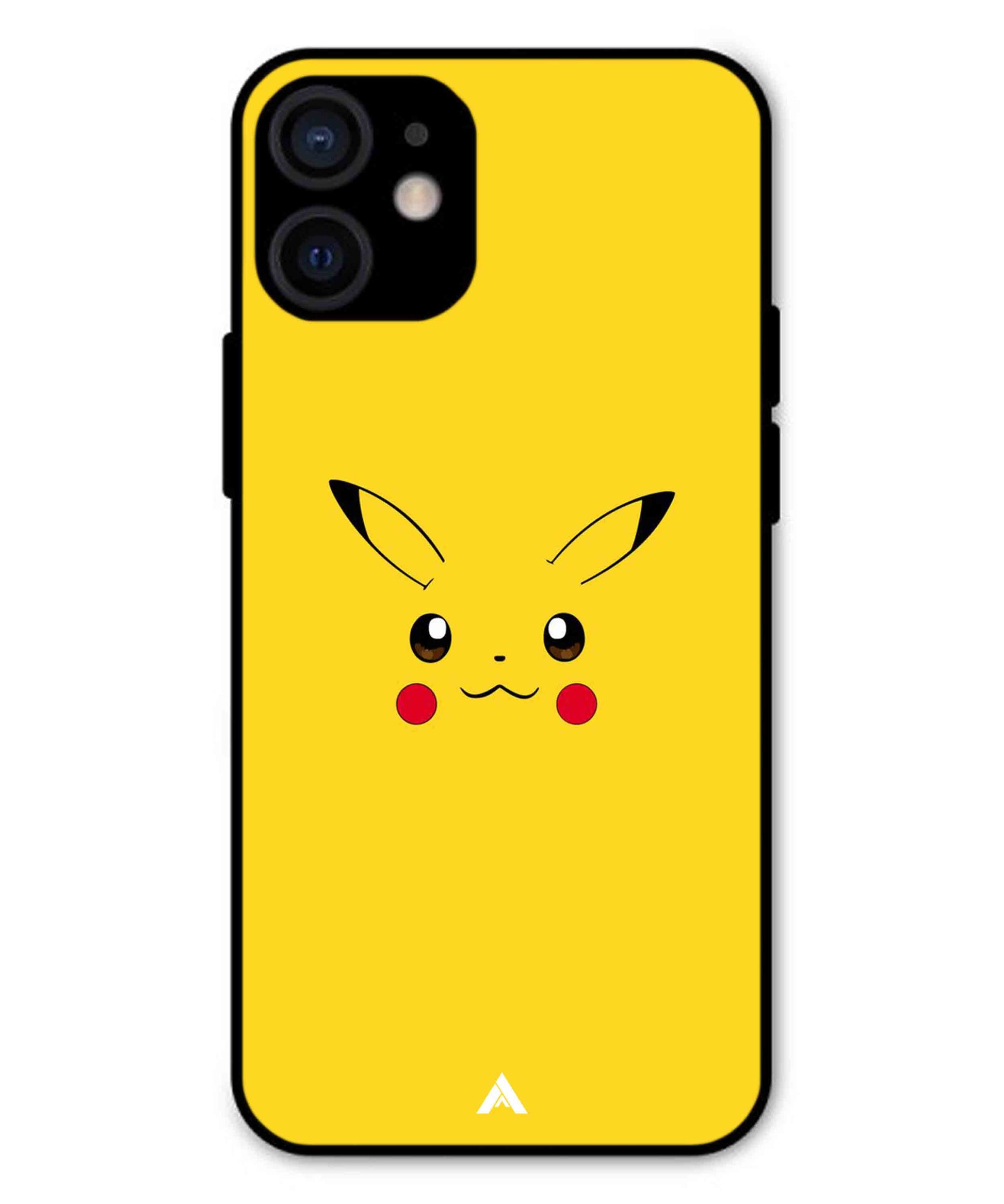 Pikachu Pokemon Metal Back Cover Phone Case for iPhone 13 Mini