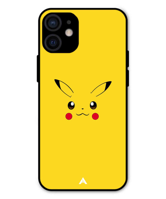 Pikachu Pokemon Metal Back Cover Phone Case for iPhone 13 Mini