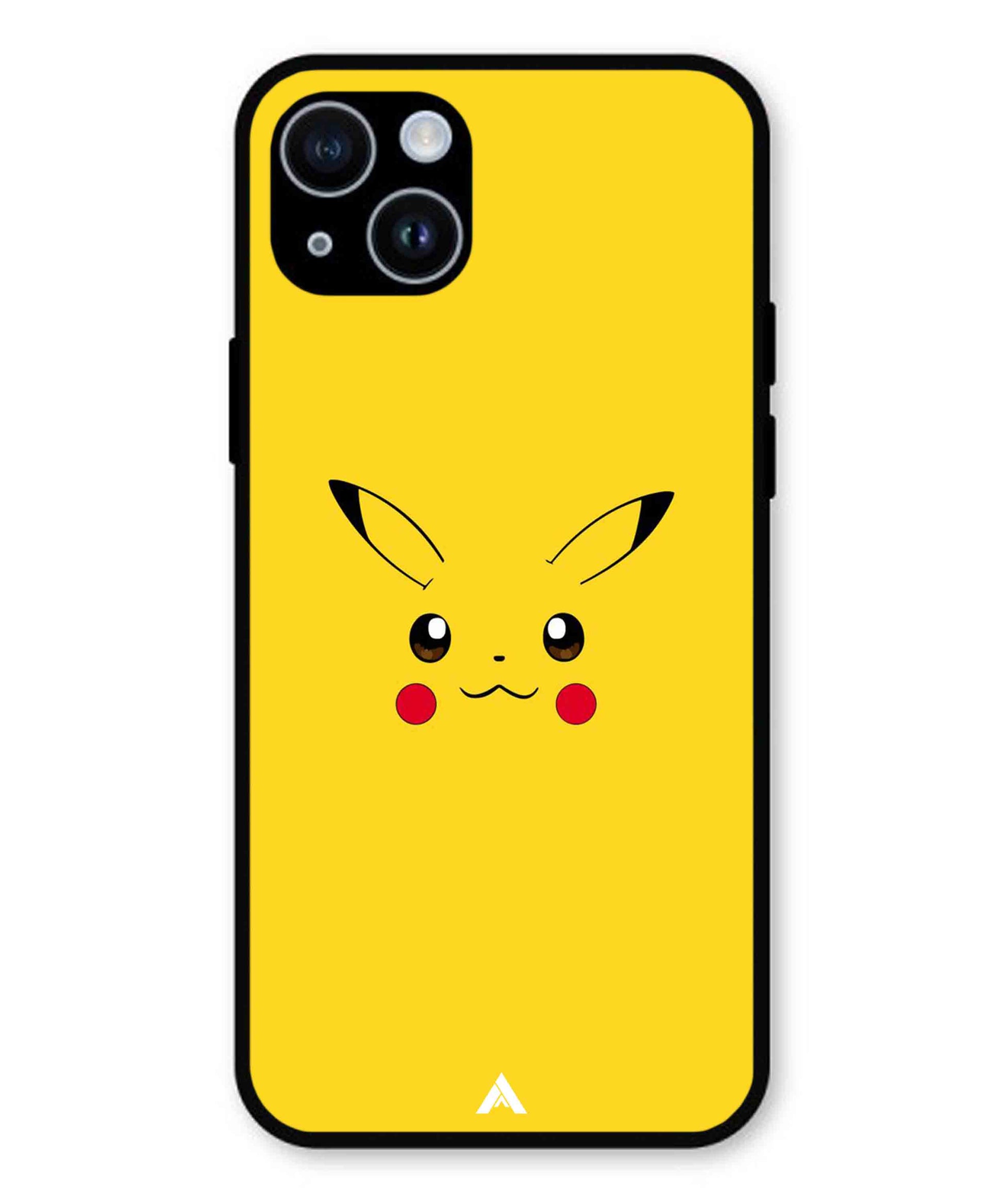 Pikachu Pokemon Metal Back Cover Phone Case for iPhone 14 Plus