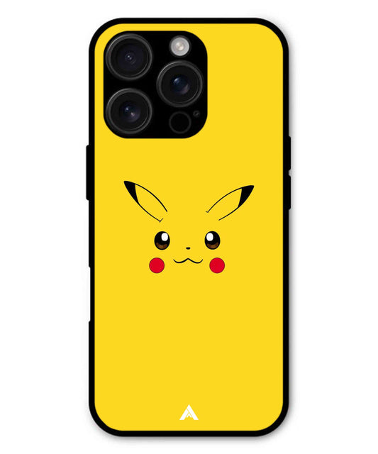 Pikachu Pokemon Metal Back Cover Phone Case for iPhone 15 Pro