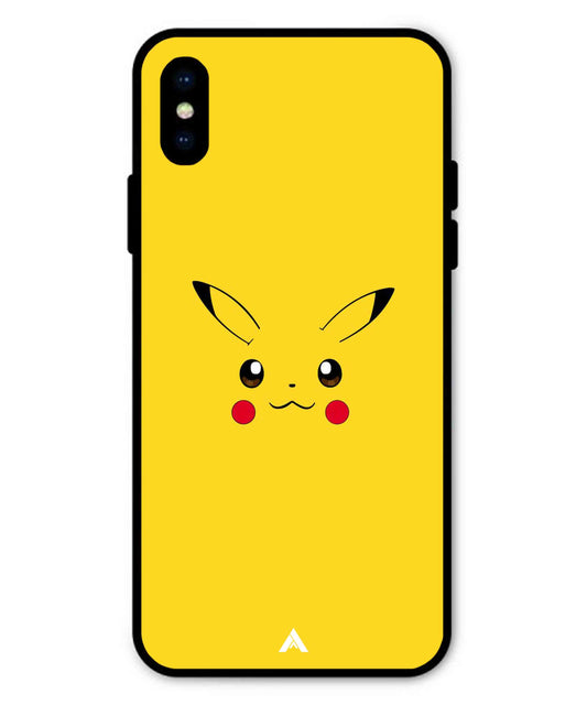 Pikachu Pokemon Metal Back Cover Phone Case for iPhone Xs