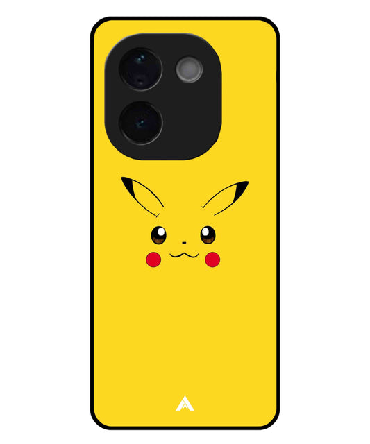 Pikachu Pokemon Metal Back Cover Phone Case for iQOO Z9s Pro