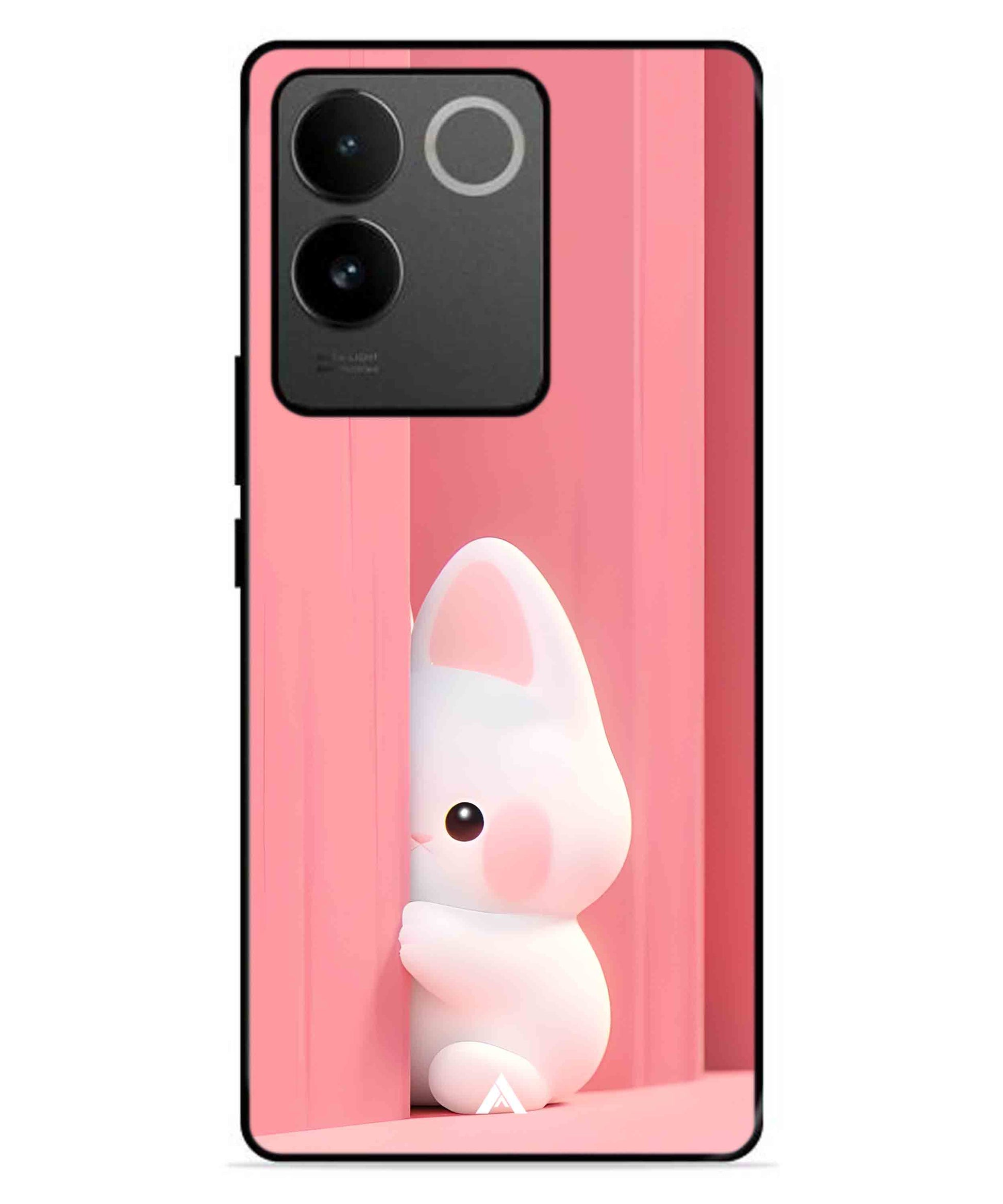 Pink Bunny Metal Back Cover Phone Case for IQOO Z7 Pro