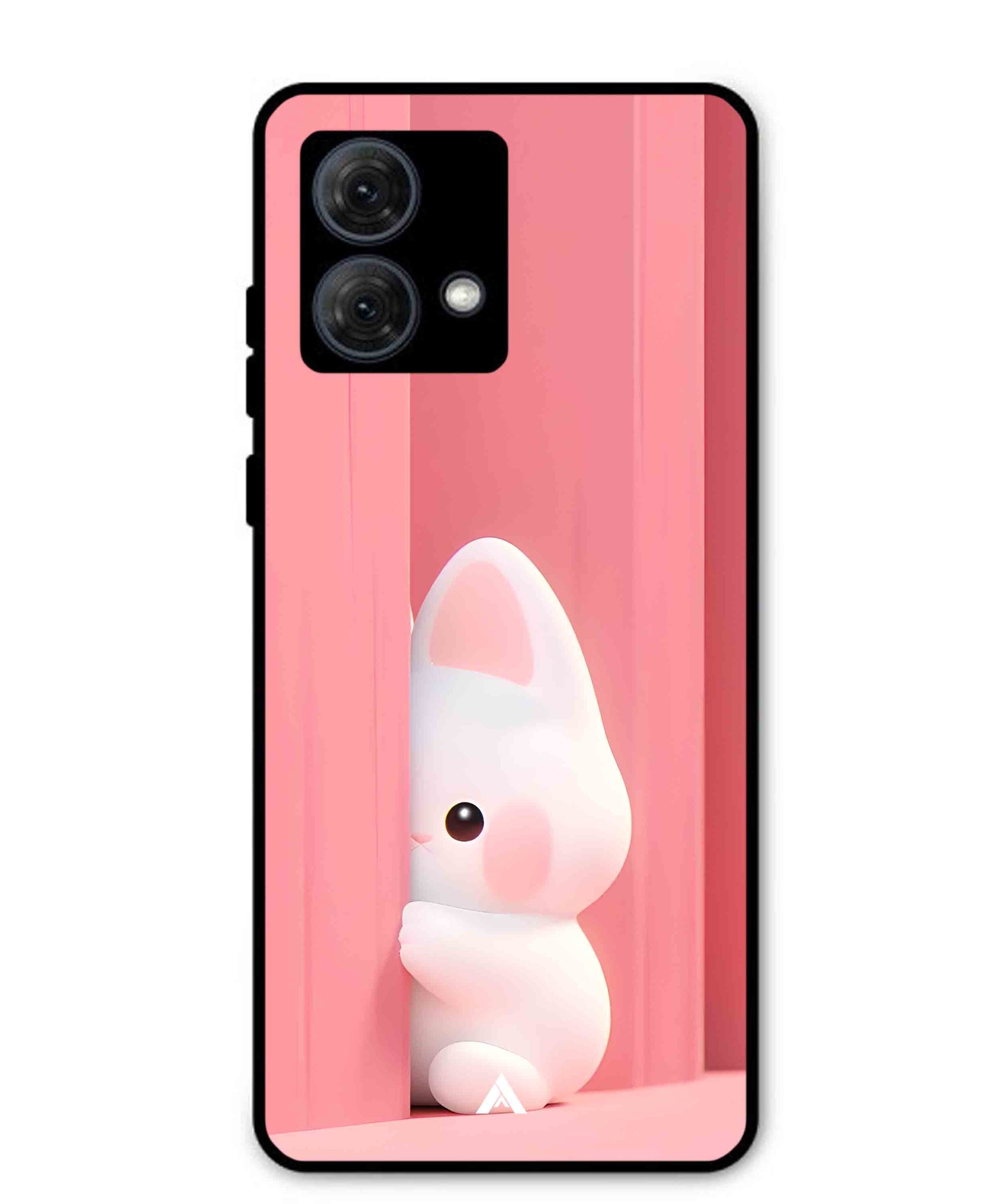 Pink Bunny Metal Back Cover Phone Case for Moto G84