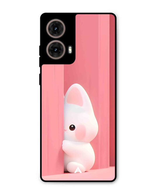 Pink Bunny Metal Back Cover Phone Case for Moto G85