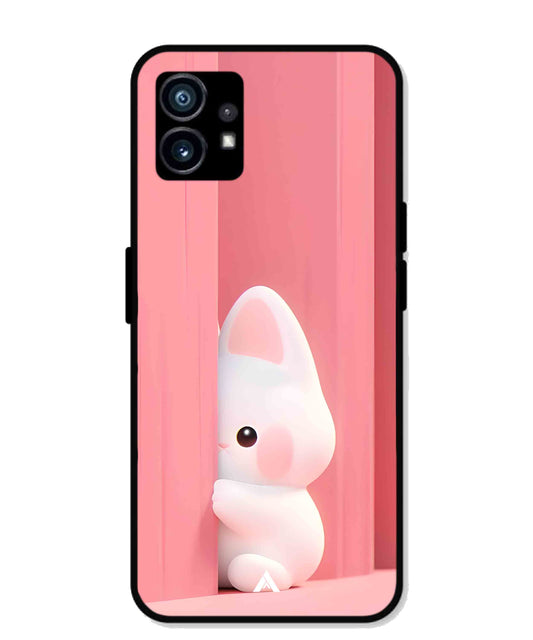 Pink Bunny Metal Back Cover Phone Case for Nothing Phone 1