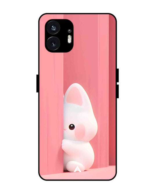 Pink Bunny Metal Back Cover Phone Case for Nothing Phone 2a Plus