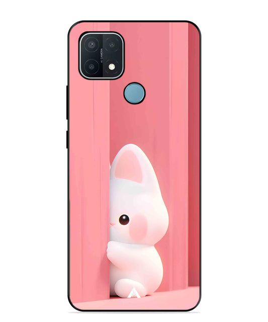 Pink Bunny Metal Back Cover Phone Case for OPPO A15