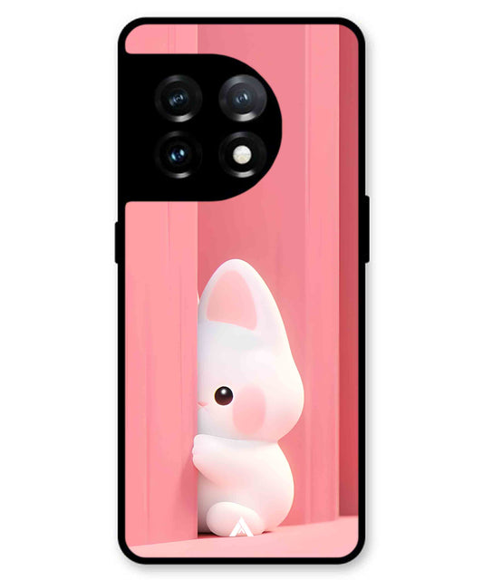 Pink Bunny Metal Back Cover Phone Case for Oneplus 11