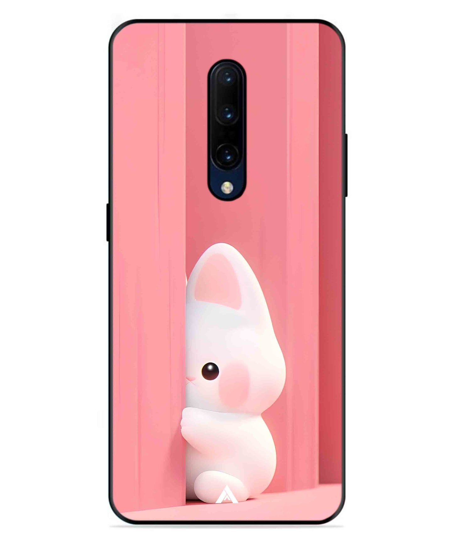 Pink Bunny Metal Back Cover Phone Case for Oneplus 7 Pro