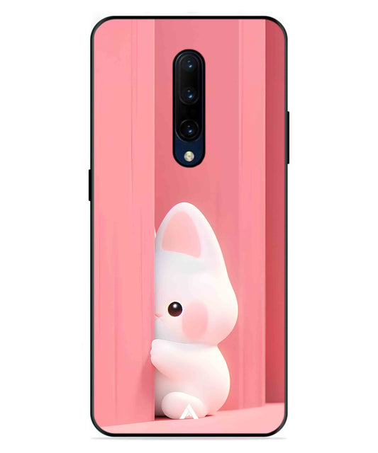 Pink Bunny Metal Back Cover Phone Case for Oneplus 7 Pro