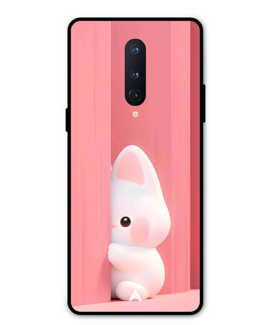 Pink Bunny Metal Back Cover Phone Case for Oneplus 8